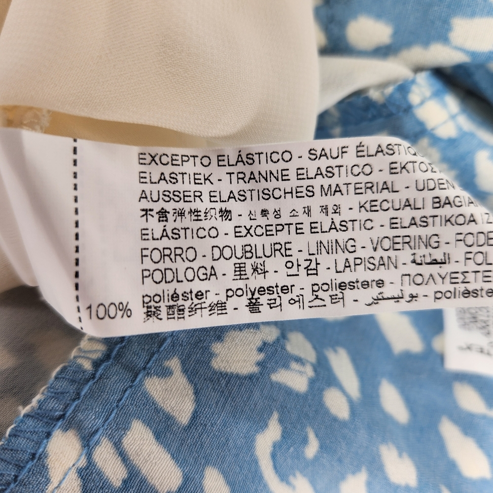 ZARA Blue and White Flowy Spring Dress‎ Size Medium - Picture 4 of 7